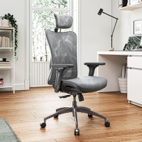 Sihoo M57 Ergonomic Office Chair With 3 Way Armrests Lumbar Support And Adjustable Headrest High Back Tilt Function Grey