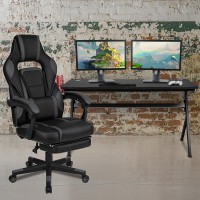 Gaming Desk with Cup HolderHeadphone HookRemovable Mousepad Top Black Reclining BackArms Gaming Chair with Footrest