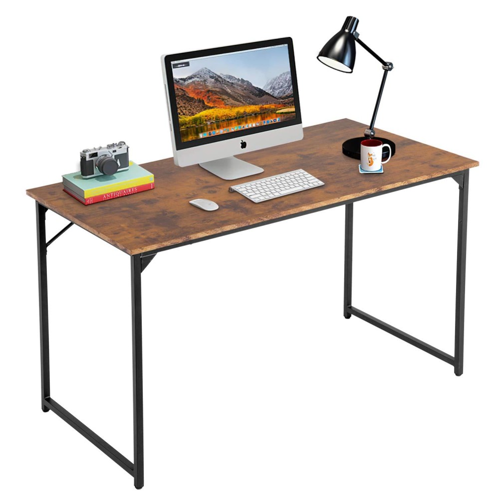 Computer Desk,47.2 Inches Home Office Desk Writing Study Table Modern Simple Style Pc Desk With Metal Frame,Brown