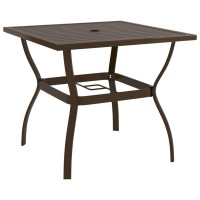 vidaXL Garden Table Brown 321x321x283 Steel 312279