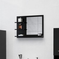 vidaXL Bathroom Mirror Black 236x41x177 Chipboard 805007