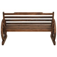 Vidaxl Patio Bench In Solid Firwood With Unique Wagon Wheel Design, 44