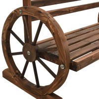 Vidaxl Patio Bench In Solid Firwood With Unique Wagon Wheel Design, 44