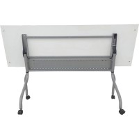 Lorell White Laminate Flip Top Training Table White Top Silver Base 4 Legs 2360 Table Top Length x 72 Table Top Width