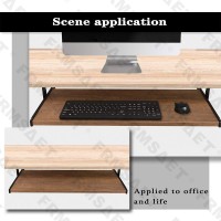 Frmsaet Furniture Accessories Office Product Suits Hardware 20/24/30 Inches Keyboard Drawer Tray Wood Holder Under Desk Adjustable Height Platform. (24 Inches, Brown)