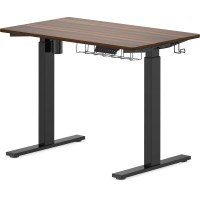 Shw Electric Height Adjustable Standing Desk 40 X 24 Inches Walnut