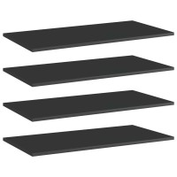 vidaXL Bookshelf Boards 4 pcs High Gloss Black 315x157x06 Chipboard 805342