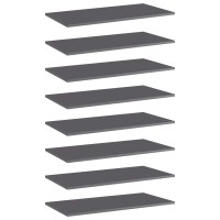 vidaXL Bookshelf Boards 8 pcs High Gloss Gray 315x157x06 Chipboard 805345