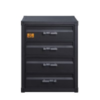 Acme Cargo Container Style Rectangular 4-Drawer Metal Chest In Gunmetal Metal