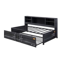 Acme Cargo Metal Twin Daybed And Trundle With Slat System In Gunmetal