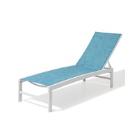 Crestlive Products Aluminum Adjustable Chaise Lounge Chair Outdoor Five-Position Recliner, Curved Design, All Weather For Patio, Beach, Yard, Pool (1Pc Blue)