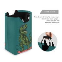 Senya Large Storage Basket With Handles Collapsible Organizer Bin Laundry Hamper For Nursery Clothes Toys, Skateboard Dinosaur