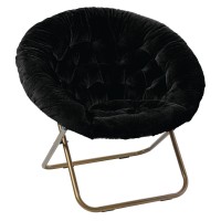 Milliard Cozy Chairfaux Fur Saucer Chair For Bedroomxlarge Black