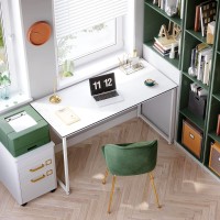 Modern Simple Highlevel Color Matching Computer Desk 55 Inch Home Office Desk Makeup Vanity Desk White