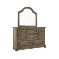 Drawer Dresser Mirror Tan