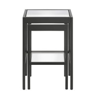 Henn&Hart Rectangular & Square Nested Nested Side Table In Blackened Bronze, Table For Living Room, Bedroom