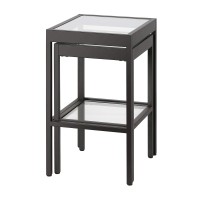 Henn&Hart Rectangular & Square Nested Nested Side Table In Blackened Bronze, Table For Living Room, Bedroom