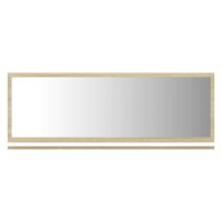 vidaXL Bathroom Mirror White and Sonoma Oak 394x41x146 Chipboard 804594