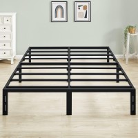 Greenforest Queen Bed Frame Quick Lock Heavy Duty Metal Platform Bed Mattress Foundation, No Box Spring Needed, Black