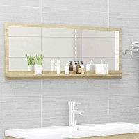 vidaXL Bathroom Mirror Sonoma Oak 394x41x146 Chipboard 804592