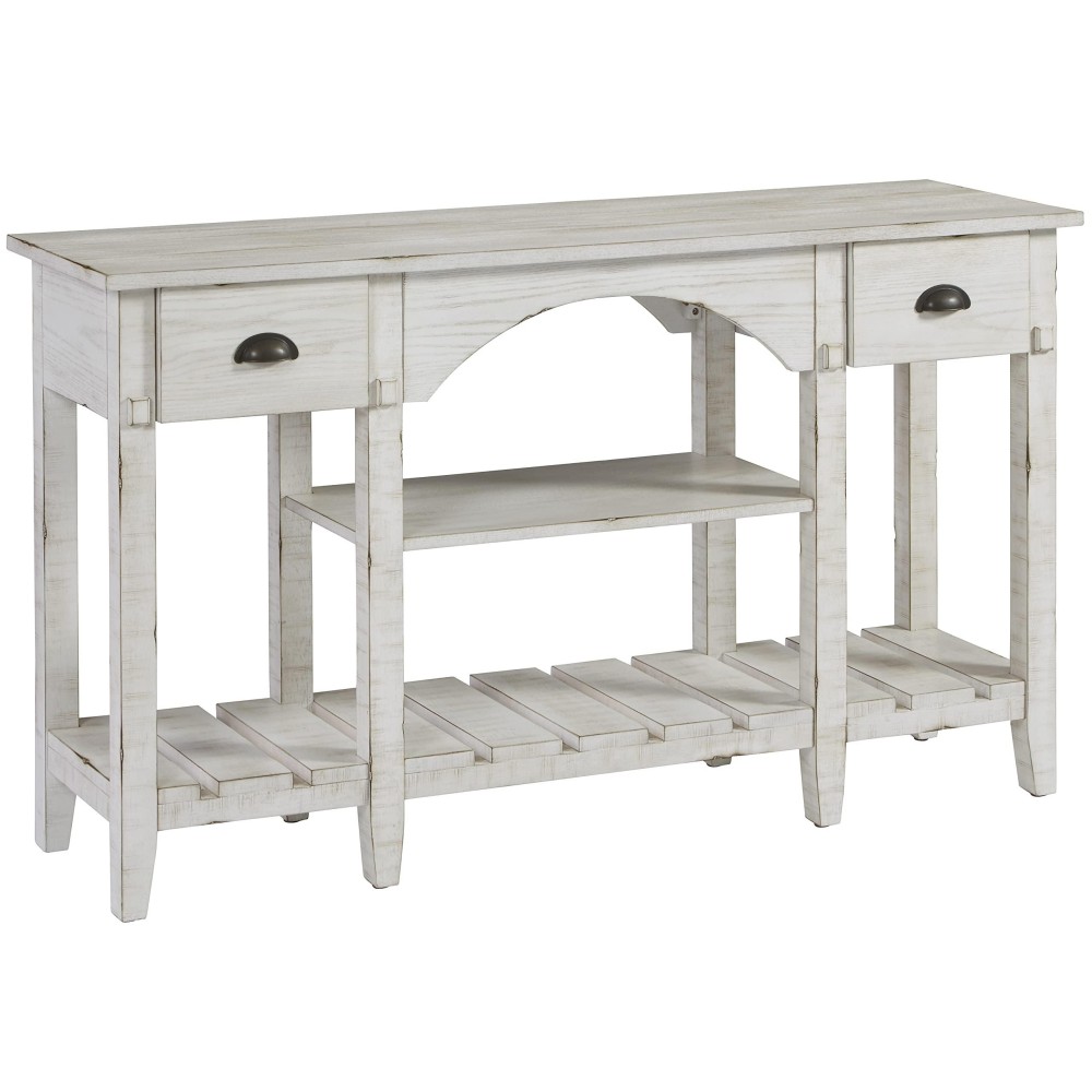 Progressive Furniture Mercantile Sofa Console Table, White