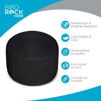 Birdrock Home Outdoor Pouf Ottoman Hand Woven Waterproof Foot Stool With Bead Bag Filling Boho Foot Rest For Patio Living R