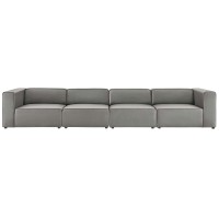 Mingle Vegan Leather 4Piece Sectional Sofa Gray