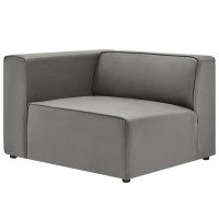 Mingle Vegan Leather 4Piece Sectional Sofa Gray