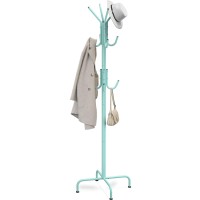 Simple Houseware Standing Coat And Hat Hanger Organizer Rack 12 Hooks Turquoise