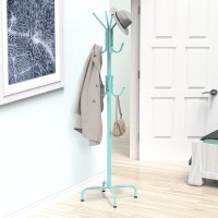 Simple Houseware Standing Coat And Hat Hanger Organizer Rack 12 Hooks Turquoise