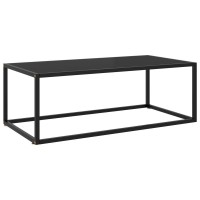 vidaXL Tea Table Black with Black Glass 394x197x138 2880