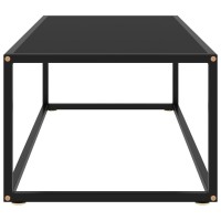 vidaXL Tea Table Black with Black Glass 394x197x138 2880
