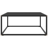 Vidaxl - Modern Black Coffee Table With Tempered Glass - Durable Powder-Coated Steel Frame - Easy To Clean 31.5