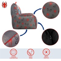 Idea Nuova Marvel Spiderman Toddler Nylon Bean Bag Chair With Piping & Top Carry Handle, Large