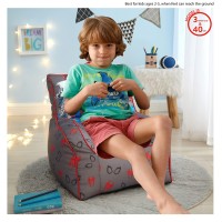 Idea Nuova Marvel Spiderman Toddler Nylon Bean Bag Chair With Piping & Top Carry Handle, Large