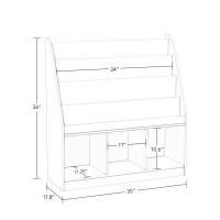 Riverridge Kids Bookrack With Three Cubbies And 2 Aqua Bins