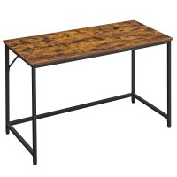 Vasagle Computer Desk, Gaming Desk, Home Office Desk, For Small Spaces, 23.6 X 47.2 X 29.5 Inches, Industrial Style, Metal Frame, Rustic Brown And Black Ulwd039B01