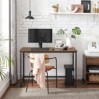 Vasagle Computer Desk, Gaming Desk, Home Office Desk, For Small Spaces, 23.6 X 47.2 X 29.5 Inches, Industrial Style, Metal Frame, Rustic Brown And Black Ulwd039B01