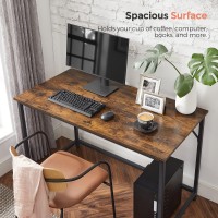 Vasagle Computer Desk, Gaming Desk, Home Office Desk, For Small Spaces, 23.6 X 47.2 X 29.5 Inches, Industrial Style, Metal Frame, Rustic Brown And Black Ulwd039B01