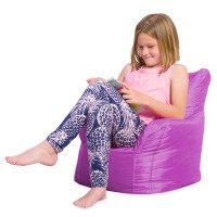 Posh Creations Bean Bag Structured Seat For Toddlers And Kids, Comfy Chair For Children, Pasadena, Purple