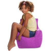 Posh Creations Bean Bag Structured Seat For Toddlers And Kids, Comfy Chair For Children, Pasadena, Purple