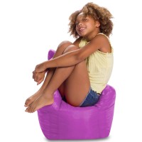 Posh Creations Bean Bag Structured Seat For Toddlers And Kids, Comfy Chair For Children, Pasadena, Purple