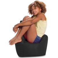 Posh Creations Bean Bag Structured Seat For Toddlers And Kids, Comfy Chair For Children, Pasadena, Black