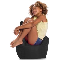 Posh Creations Bean Bag Structured Seat For Toddlers And Kids, Comfy Chair For Children, Pasadena, Black