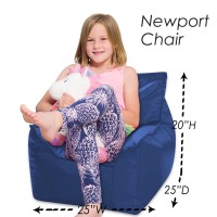 Posh Creations Bean Bag Chair Structured Comfy Seat Use For Gaming, Reading And Watching Tv, Newport, Navy