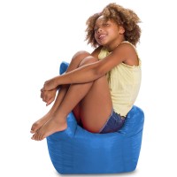 Posh Creations Bean Bag Structured Seat For Toddlers And Kids, Comfy Chair For Children, Pasadena, Royal Blue