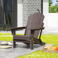 Westintrends Outdoor Adirondack Chair  Plastic Fire Pit Chair  Weather Resistant Folding Patio Lawn Chair For Outside Deck Garden Backyard Balcony  Dark Brown