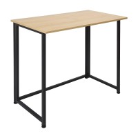 Leopard Outdoor Products Folding Computer Desk For Small Spaces, Space-Saving Home Office Desk, Foldable Computer Table, Laptop Table, Writing Desk, Compact Study Reading Table (Black/Nordic Walnut)