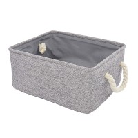 Collapsible Grey Storage Bins For Nursery Organizer, Storage Baskets For Toys,Books,Towels,Diaper (12.2 X 8.3 X 5.1Inch, Grey)