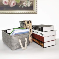 Collapsible Grey Storage Bins For Nursery Organizer, Storage Baskets For Toys,Books,Towels,Diaper (12.2 X 8.3 X 5.1Inch, Grey)